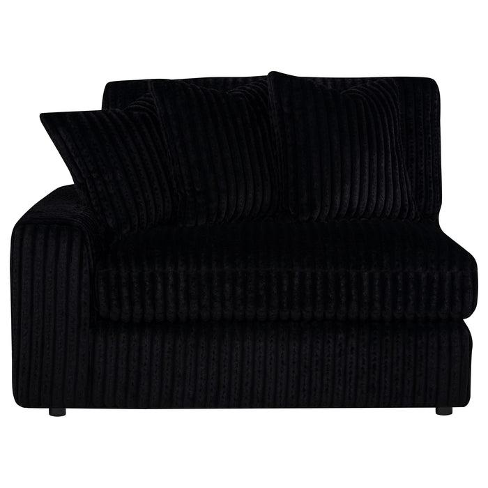 Blaine 2-Piece Corduroy Reversible Chaise Sectional Sofa Black