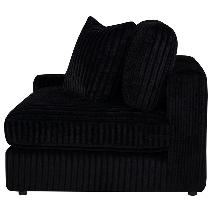 Blaine 2-Piece Corduroy Reversible Chaise Sectional Sofa Black