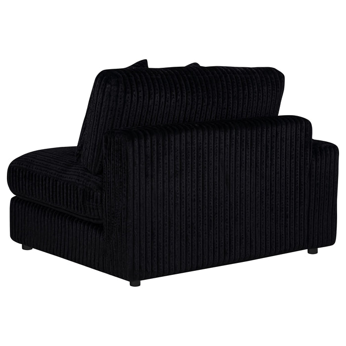 Blaine 2-Piece Corduroy Reversible Chaise Sectional Sofa Black