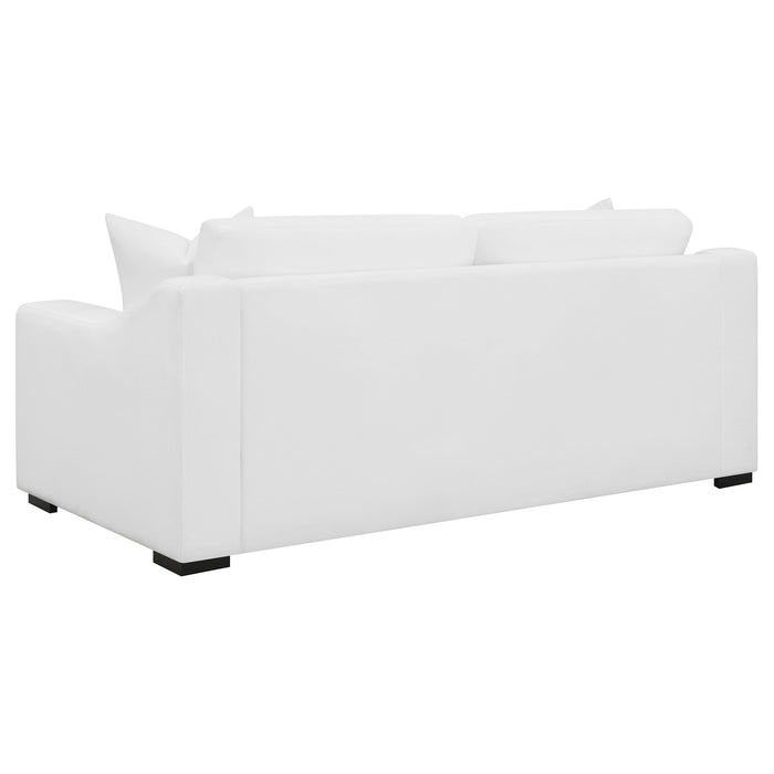 Ashlyn 3-piece upholstered sloped arm sofa set in white, featuring plush cushions and modern design, by CoasterElevations.
