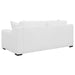 Ashlyn 3-piece upholstered sloped arm sofa set in white, featuring plush cushions and modern design, by CoasterElevations.