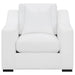 White Ashlyn 3-piece upholstered sloped arm sofa set by CoasterElevations, with plush cushions and modern design.