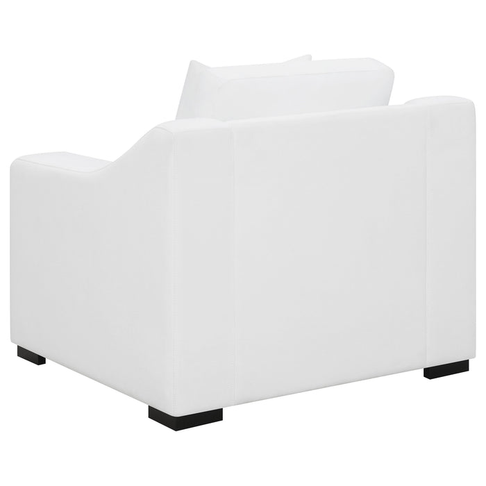 Ashlyn white 3-piece upholstered sloped arm sofa set by CoasterElevations, featuring plush cushions and contemporary design.
