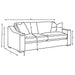 CoasterElevations Ashlyn 3-piece upholstered sofa set with sloped arms in white fabric, featuring plush cushions and modern design.