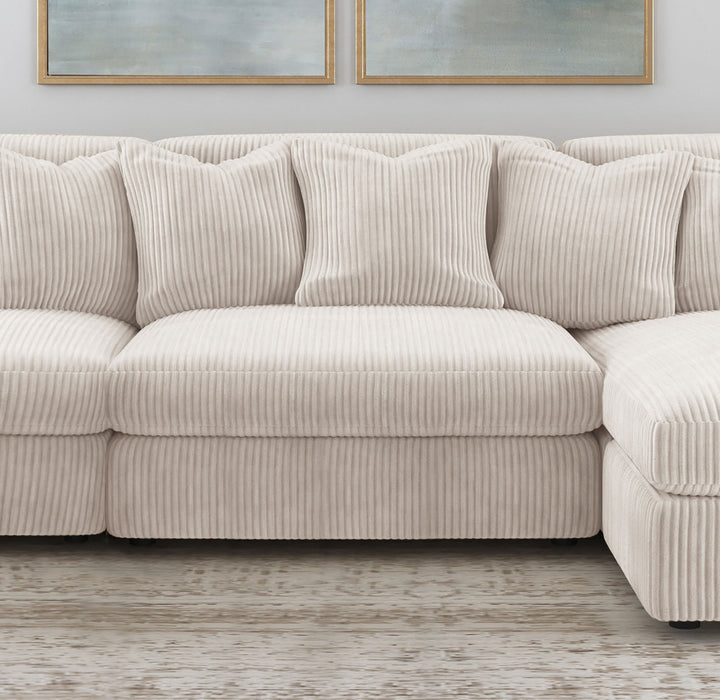 Blaine Corduroy Armless Chair with Reversible Cushions Sand