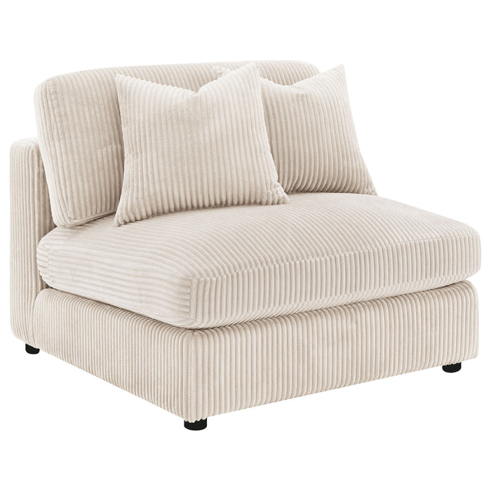 Blaine Corduroy Armless Chair with Reversible Cushions Sand