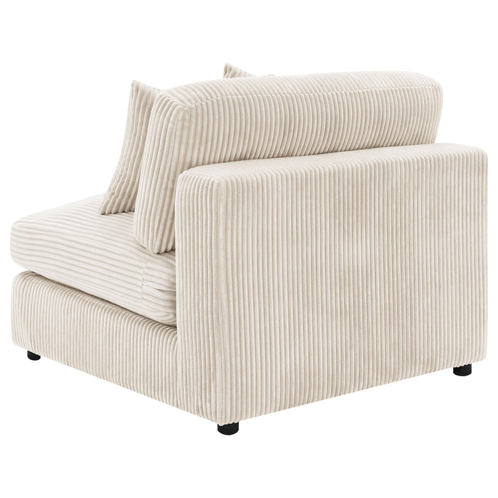 Blaine Corduroy Armless Chair with Reversible Cushions Sand