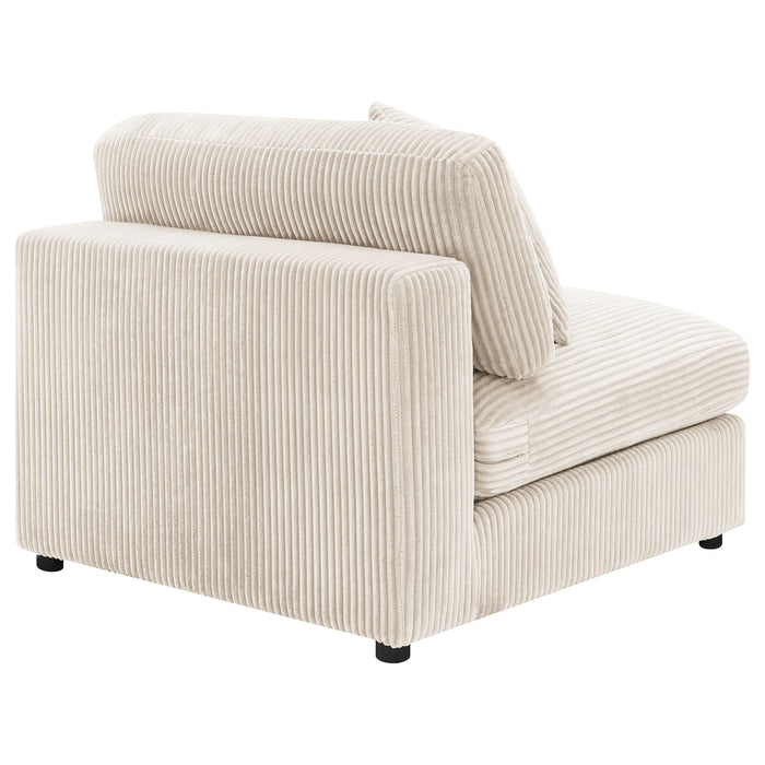 Blaine Corduroy Armless Chair with Reversible Cushions Sand