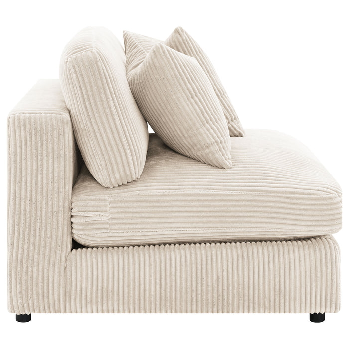 CoasterEveryday Blaine sand corduroy armless chair with reversible cushions