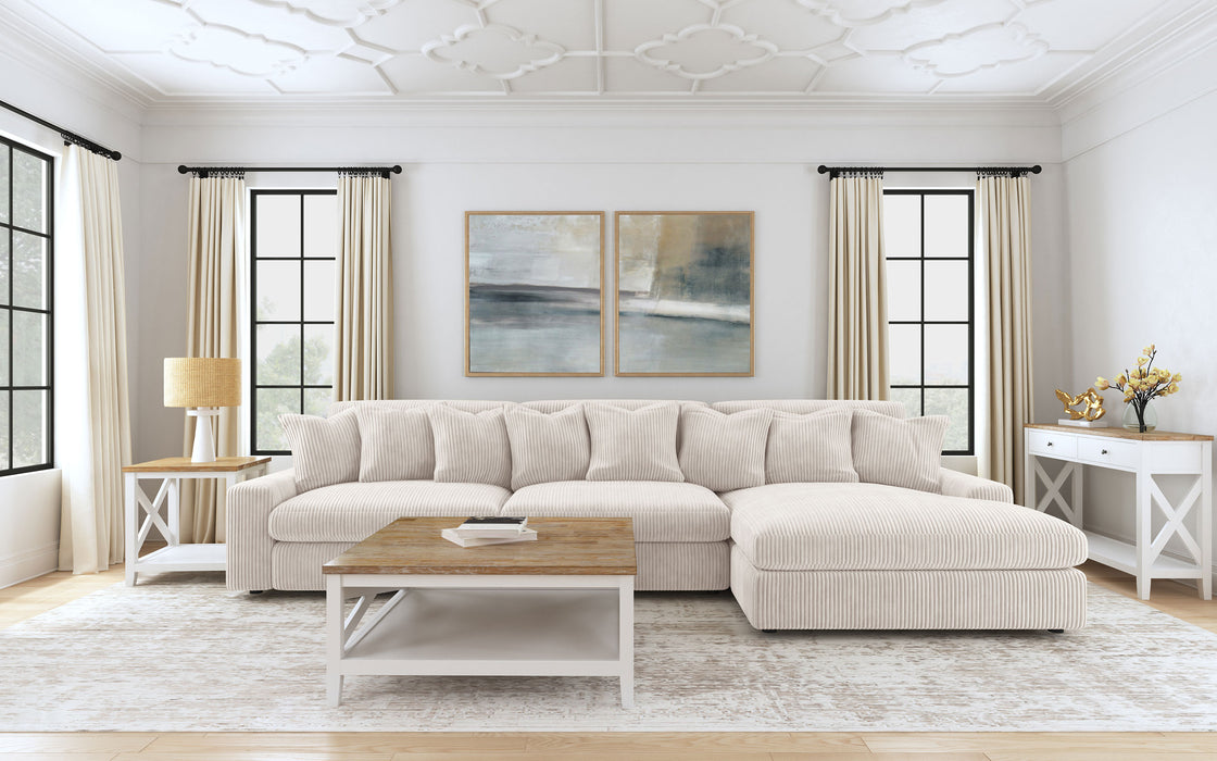 Blaine Corduroy Armless Chair with Reversible Cushions Sand