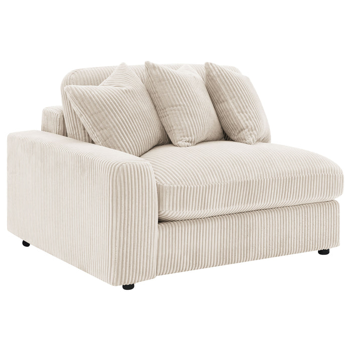 Blaine 3-Piece Corduroy Reversible Chaise Sectional Sofa Sand