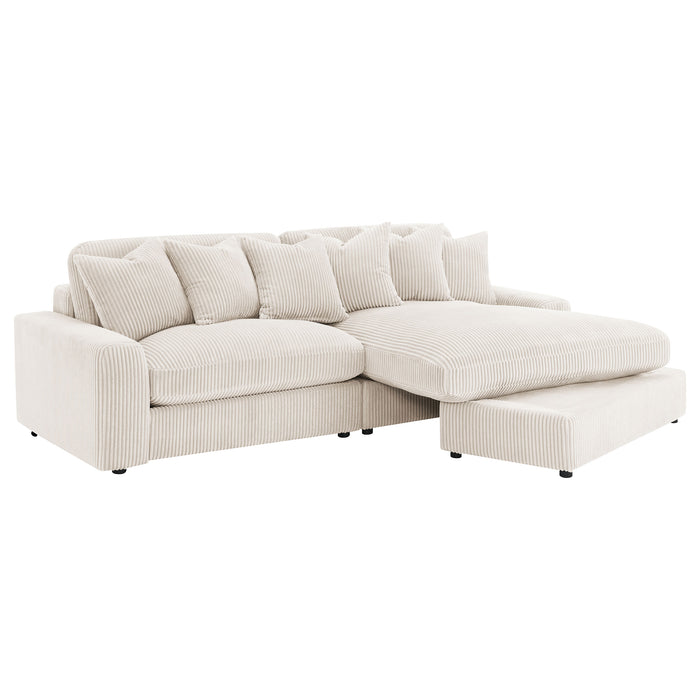 Blaine 2-Piece Corduroy Reversible Chaise Sectional Sofa Sand