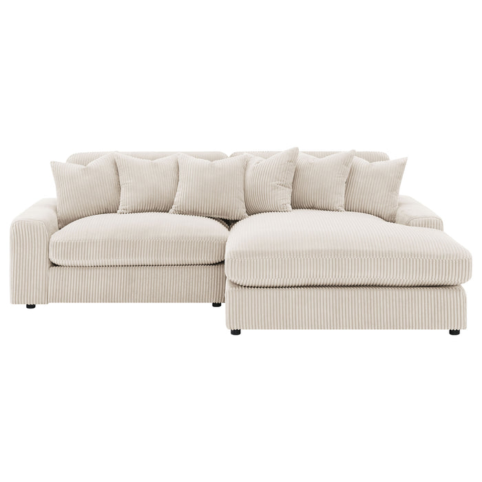 Blaine 2-Piece Corduroy Reversible Chaise Sectional Sofa Sand