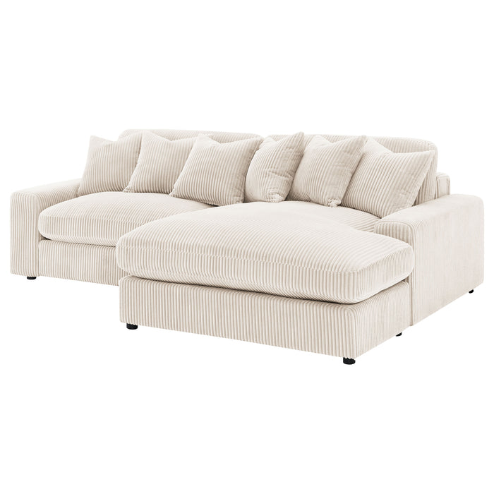 Blaine 2-Piece Corduroy Reversible Chaise Sectional Sofa Sand