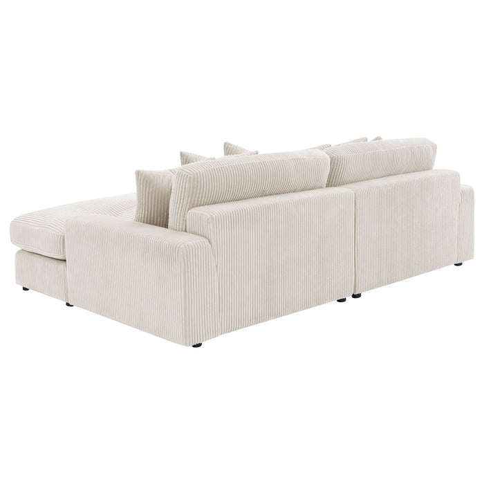 Blaine 2-Piece Corduroy Reversible Chaise Sectional Sofa Sand