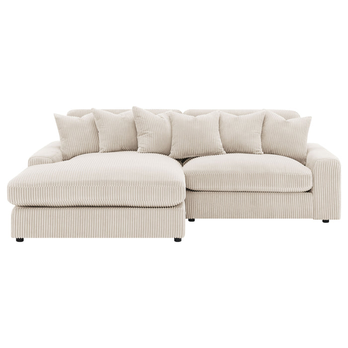 Blaine 2-Piece Corduroy Reversible Chaise Sectional Sofa Sand