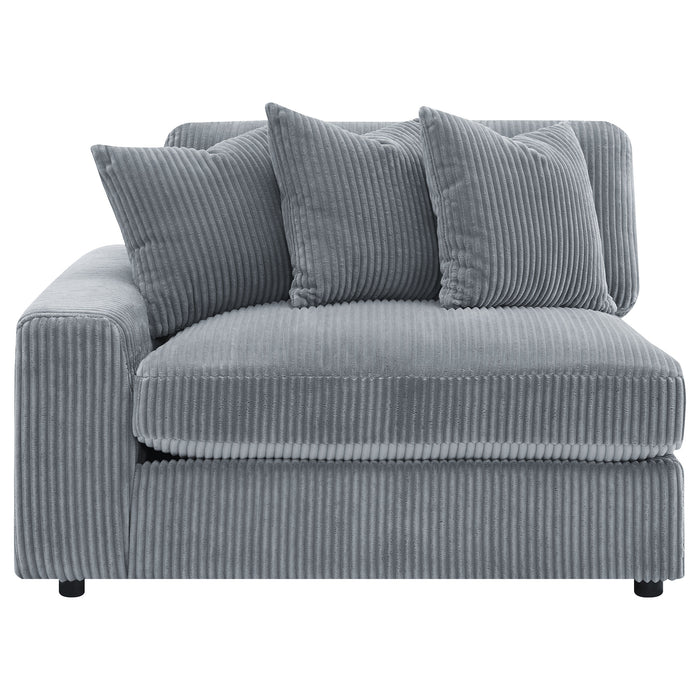 Blaine 3-Piece Corduroy Reversible Chaise Sectional Sofa Fog
