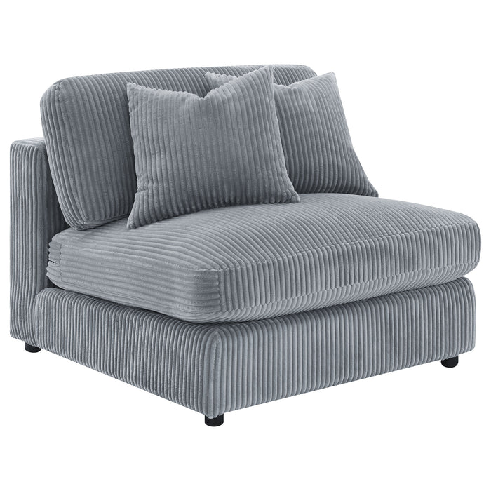 Blaine 3-Piece Corduroy Reversible Chaise Sectional Sofa Fog