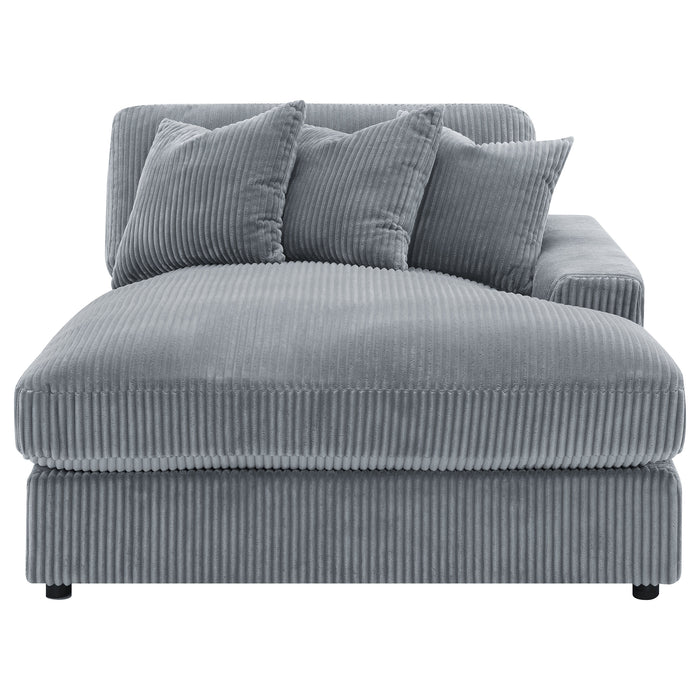 Blaine 3-Piece Corduroy Reversible Chaise Sectional Sofa Fog