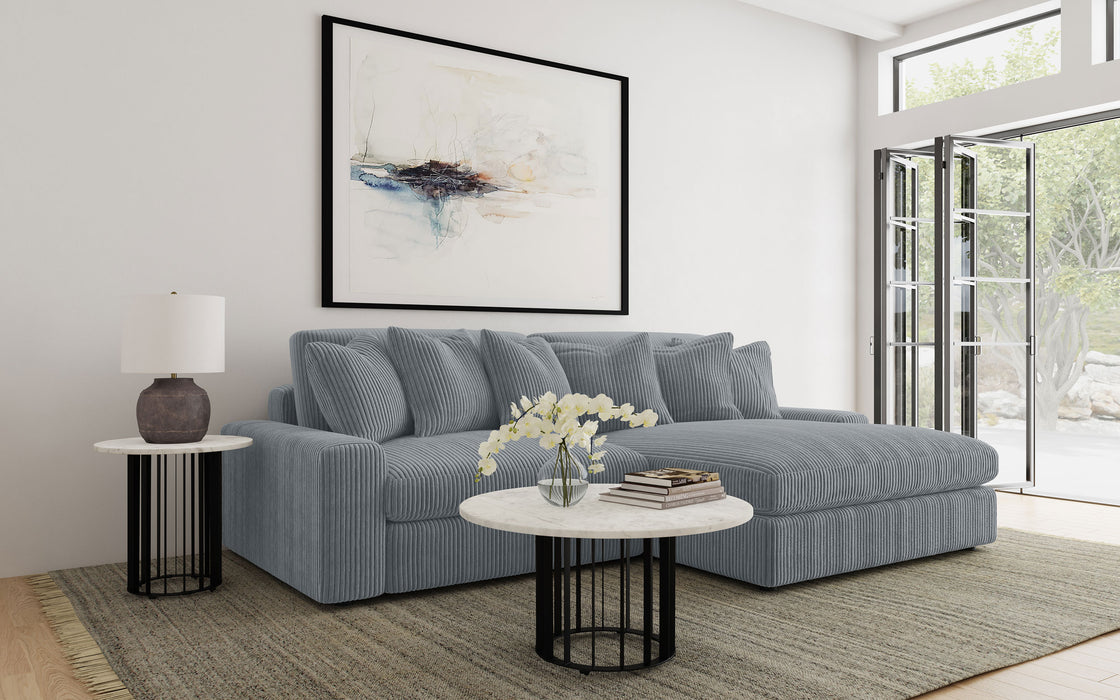 Blaine 2-Piece Corduroy Reversible Chaise Sectional Sofa Fog