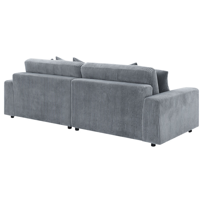 Blaine 2-Piece Corduroy Reversible Chaise Sectional Sofa Fog