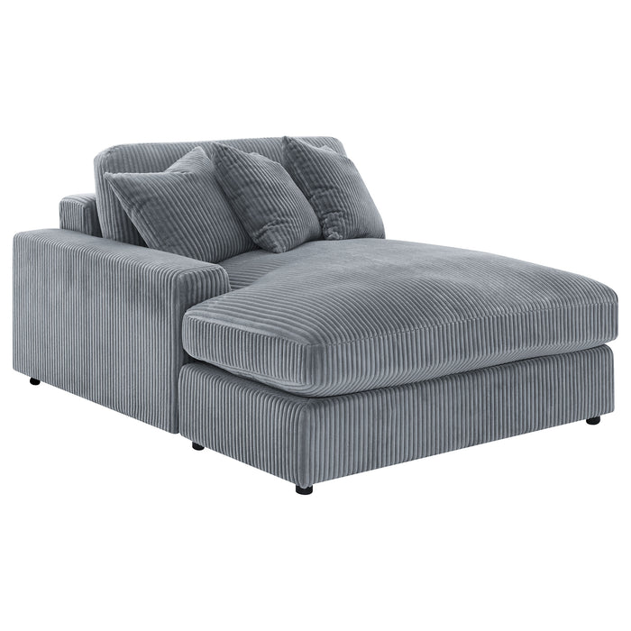 Blaine 2-Piece Corduroy Reversible Chaise Sectional Sofa Fog