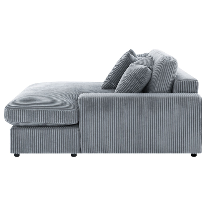 Blaine 2-Piece Corduroy Reversible Chaise Sectional Sofa Fog