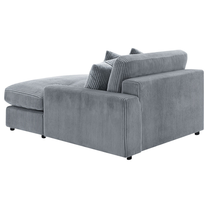 Blaine 2-Piece Corduroy Reversible Chaise Sectional Sofa Fog
