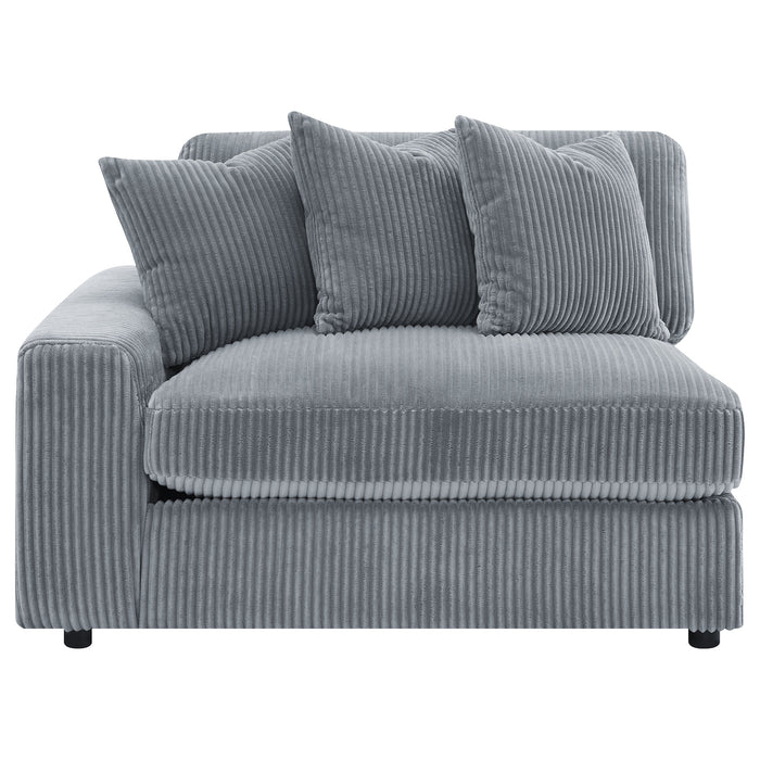 Blaine 2-Piece Corduroy Reversible Chaise Sectional Sofa Fog