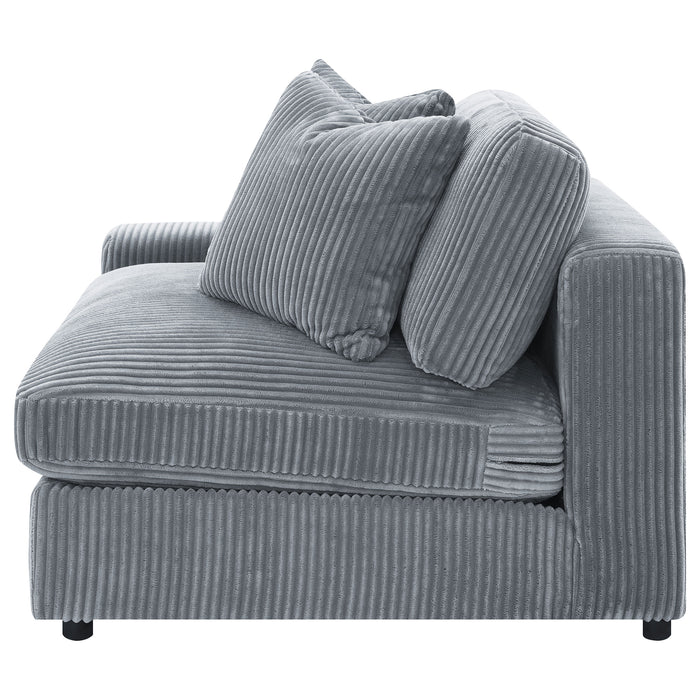 Blaine 2-Piece Corduroy Reversible Chaise Sectional Sofa Fog