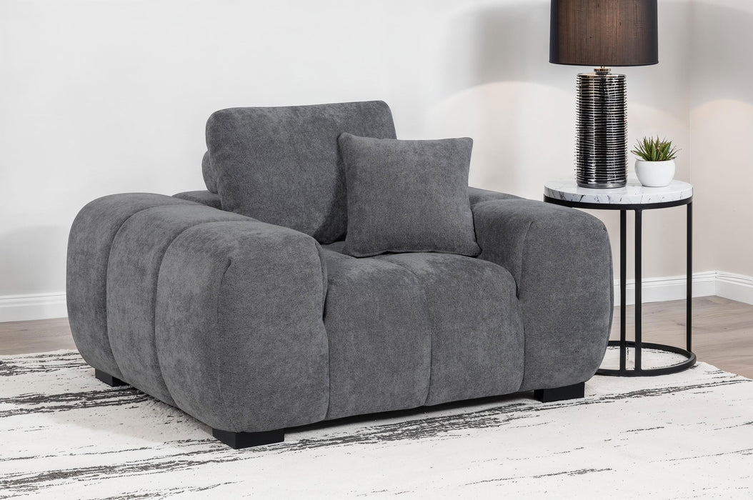 Octavia Tufted Upholstered Accent Chair Charcoal Grey