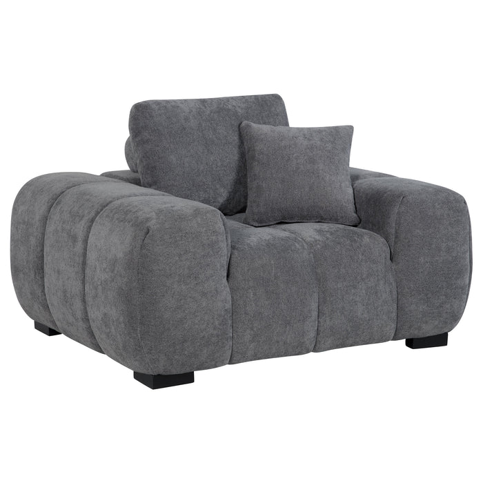 Octavia Tufted Upholstered Accent Chair Charcoal Grey