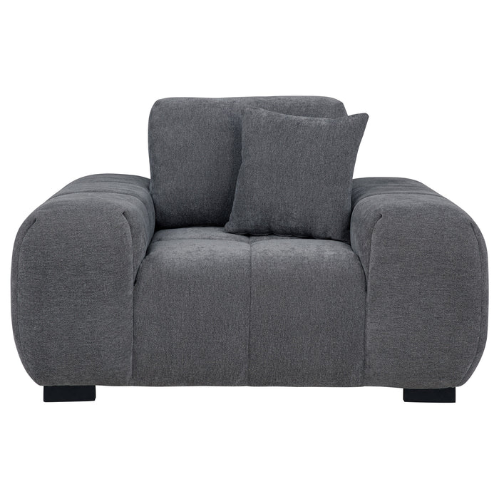 Octavia Tufted Upholstered Accent Chair Charcoal Grey