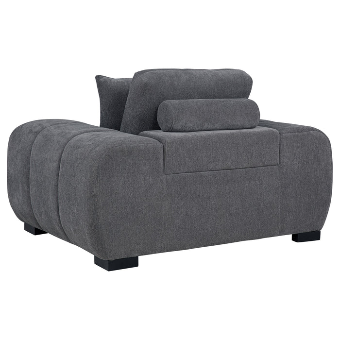 Octavia Tufted Upholstered Accent Chair Charcoal Grey