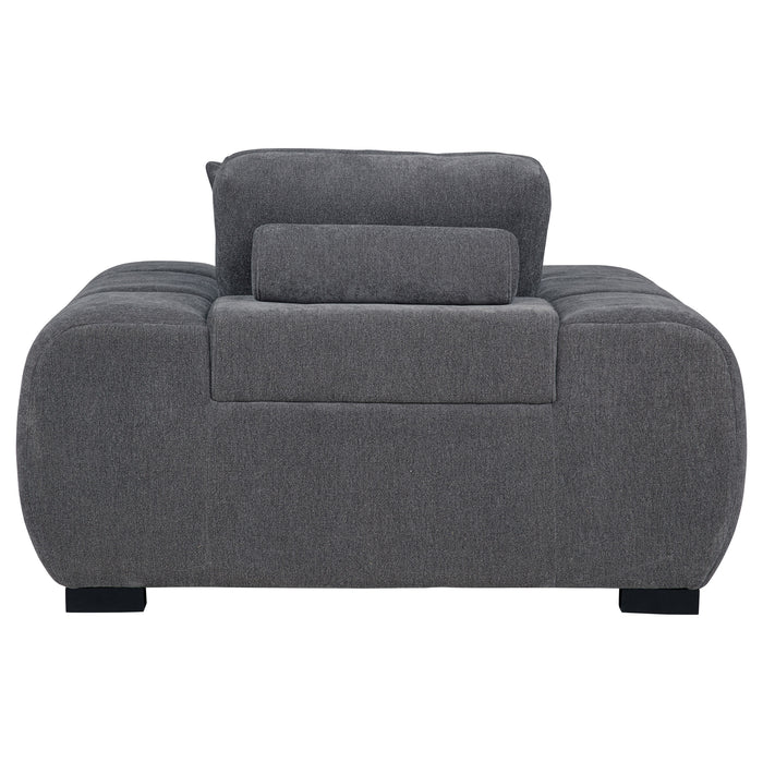 Octavia Tufted Upholstered Accent Chair Charcoal Grey