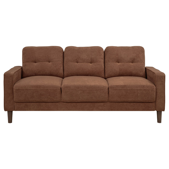 Bowen II 2-piece Fabric Upholstered Track Arm Sofa Set Rust