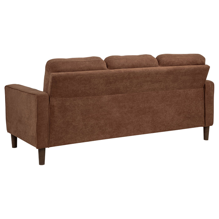 CoasterEveryday Bowen II rust fabric upholstered sofa with track arms