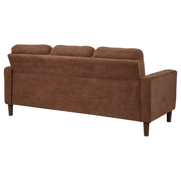 CoasterEveryday Bowen II rust fabric upholstered sofa with track arms