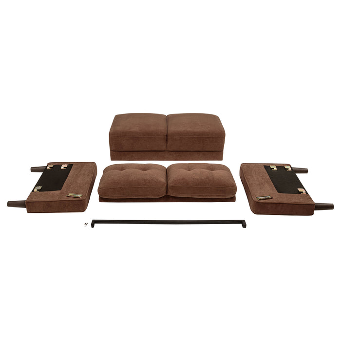 CoasterEveryday Bowen II rust fabric upholstered loveseat with track arms