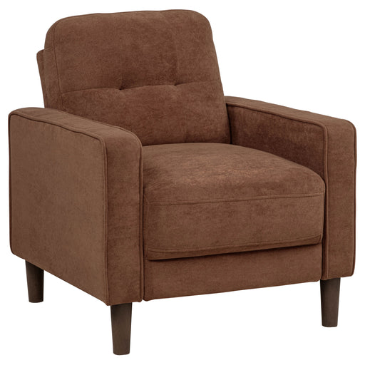 CoasterEveryday Bowen II rust fabric upholstered accent chair with track arms