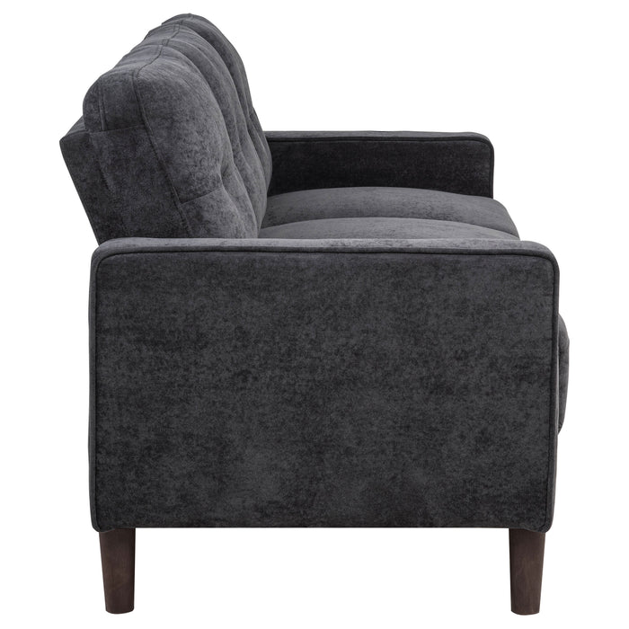 Bowen II 2-piece Upholstered Track Arm Sofa Set Steel Grey