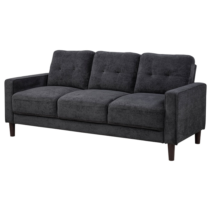 Bowen II Fabric Upholstered Track Arm Sofa Steel Grey