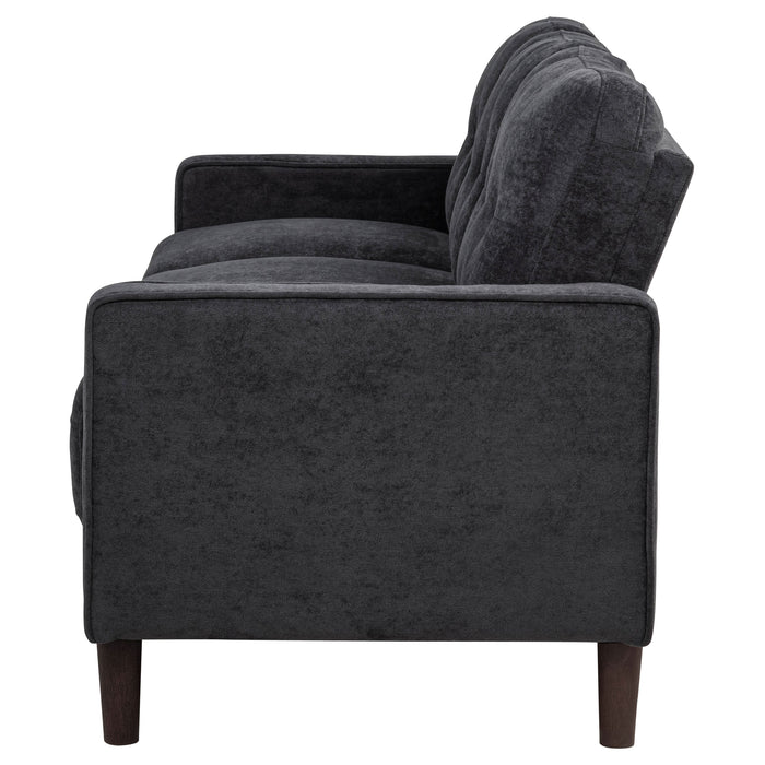 Bowen II Fabric Upholstered Track Arm Sofa Steel Grey