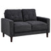 CoasterEveryday Bowen II steel grey fabric upholstered loveseat with track arms