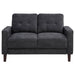 Bowen II Steel Grey Fabric Upholstered Track Arm Loveseat by CoasterEveryday