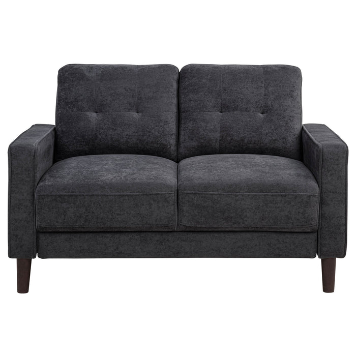Bowen II Fabric Upholstered Track Arm Loveseat Steel Grey