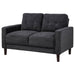 CoasterEveryday Bowen II steel grey fabric upholstered track arm loveseat