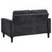 CoasterEveryday Bowen II steel grey fabric upholstered loveseat with track arms