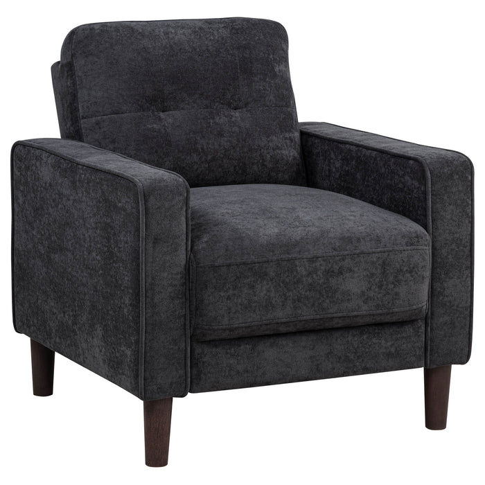 Bowen II Fabric Upholstered Track Arm Chair Steel Grey