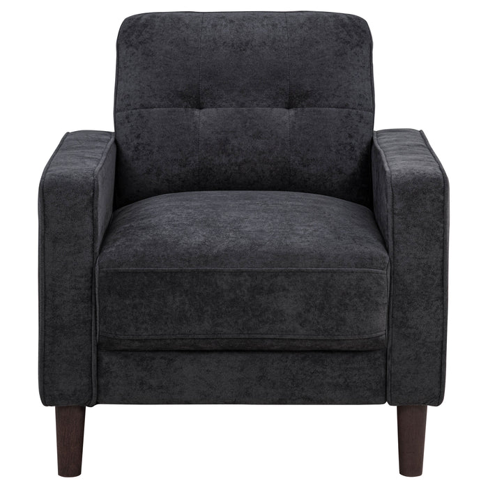 Bowen II Fabric Upholstered Track Arm Chair Steel Grey